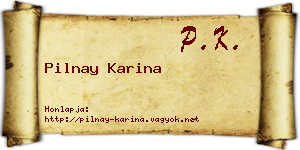 Pilnay Karina névjegykártya